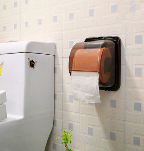 Adhesive Toilet Paper Holder White and Brown Color Water Proof